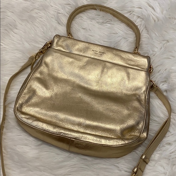 Henri Bendel Metallic Gold Crossbody Bag - Picture 3 of 7